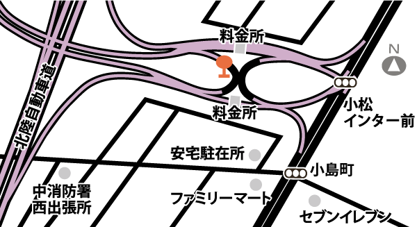 地図：北陸道･小松バスストップ