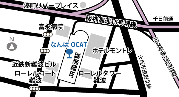 地図：なんばOCAT（JR難波駅）