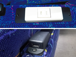 写真：充電用コンセントまたはUSB